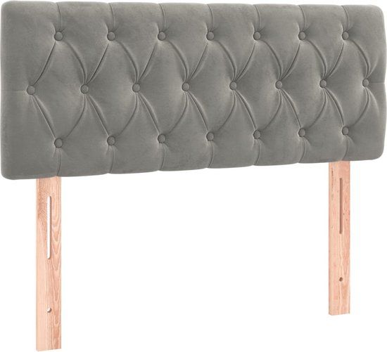 vidaXL Hoofdbord 100x7x78/88 cm fluweel lichtgrijs