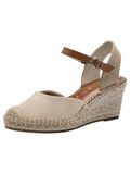 Tamaris Sandalen Touwzool Sleehak Dames Beige Maat 37