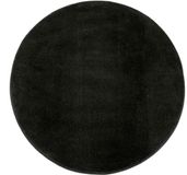 TT Home Vloerkleed Woonkamer Laagpolig Eenkleurig Modern Design Wasbaar Geel Gold, Kleur: Zwart, Maat:160 cm rond
