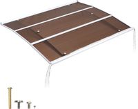 VEVOR Voordeurluifel 120x100 cm, Aanbouwluifel, Dak met Afwatering & ABS-beugel, Bescherming tegen Regen, Sneeuw & Zon, Polycarbonaat Deurluifel voor Veranda & Terras, Bruin
