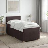 vidaXL Boxspringbed met matras, Donkerbruin, 100 x 200 cm, Stof