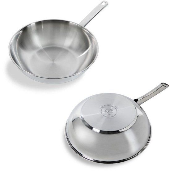 BK Bright Wok - 28 cm - RVS - Met Deksel - Zilver