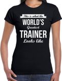 Bellatio Decorations Shoppartners Bv Worlds Greatest Trainer Cadeau T-shirt Zwart Dames M