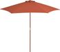 vidaXL Parasol met houten paal 270 cm terracotta