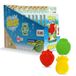 INKEE 10 minipacks Fruity, set van 3 badbommen voor kinderen met vormen en aroma's van vruchten, aardbeien, appel en ananas, plezier