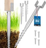 KOTARBAU® Paalhouder - Inschroefbare Paalhouder - Paalvoet 150 x 720 mm 2 st. Gegalvaniseerde Paalhouder - Paalsteun - Schroeffundering - Inschroefbare Paalhuls voor Schuttingpalen en Houten Balken