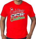 Bellatio Decorations Shoppartners Bv Grote maten foute Kerst shirt / t-shirt - Calories dont count at Christmas - rood voor heren - kerstkleding / kerst outfit XXXL