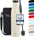 Stainless Steel Water Bottle - 1000 ml - Cream