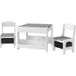 Ensemble 3 Pièces Table Et 2 Chaises Pour Enfant Avec Plateau Réversible Tableau Noir, Panier De Rangement, Étagères