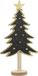 Cosy @ Home Sapin de Noël - Bois - Étoiles Noir/Doré - 36 x 18 cm