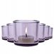 Trend glass Set van 6 Paarse Glazen Theelichthouders - 8 cm Hoog