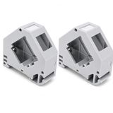 1aTTack.de DIN-railadapter voor Keystone-module Keystone RJ45-netwerk Cat6 Cat7 Cat8 RCA-audioantenne 35 mm DIN-rail met aardingsveer wit 2 stuks