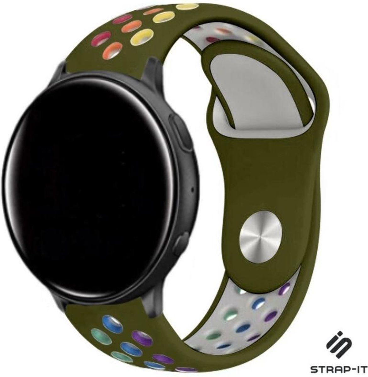 Strap-it Garmin Vivoactive 4 sport band - 45mm - legergroen/kleurrijk