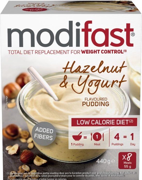 Modifast Intensive Pudding yoghurt/hazelnoot LCD 8x52G