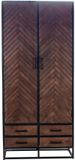 Giga Meubel Wandkast Isa - Bruin Hout - 90x40x200cm