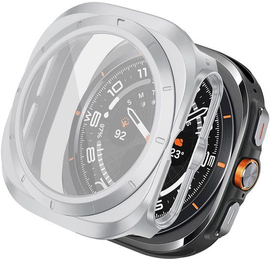 imoshion Ploonk Screen protector - Geschikt voor Samsung Galaxy Watch Ultra (2024/2025) - Full Cover Hard Case / Beschermend Hoesje - Zilver