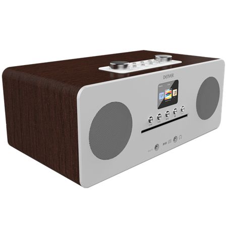 Denver MIR-260DARKWOOD Internet Radio - DAB+, FM, Bluetooth, WiFi - Brown/White
