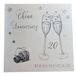 Witte WHITE COTTON CARDS Witte katoenen kaarten China liefde op uw speciale dag, handgemaakte 20e verjaardag kaart (champagne bril)