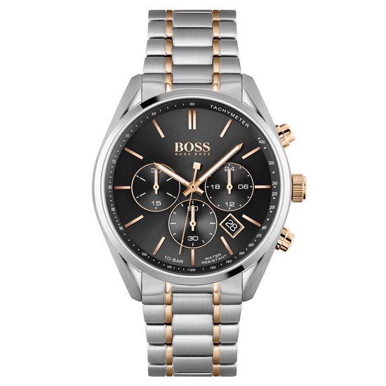 BOSS HB1513819 CHAMPION Heren Horloge - Zilverkleurig - Zwart - 44 mm