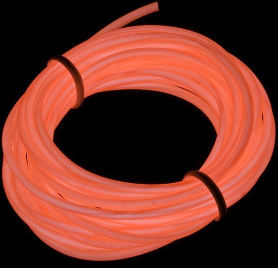 Joni's Glow-Shop EL Wire / Draad - Oranje / Orange 5 meter - met 3 volt omvormer