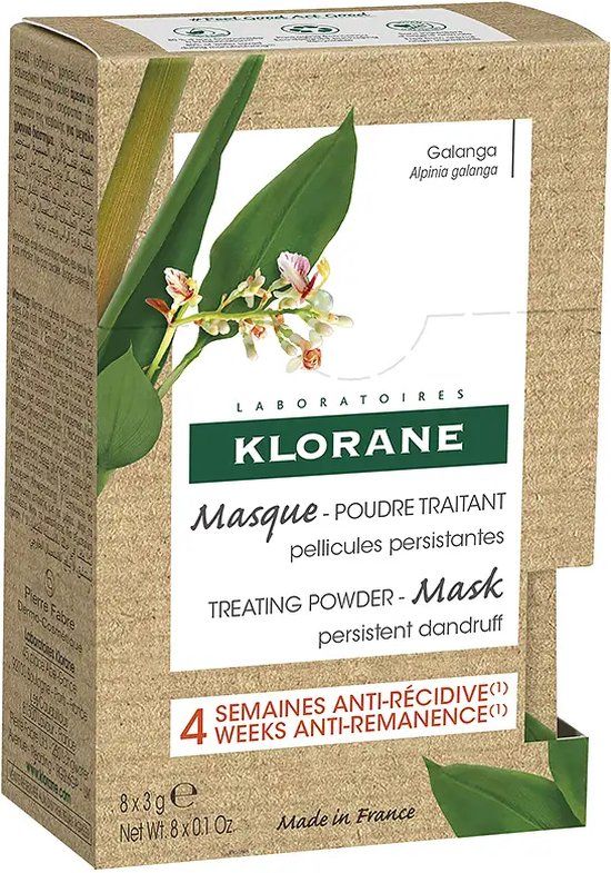 Klorane Galanga Treatment Powder Mask Hardnekkige Roos 8 Zakken - 24g