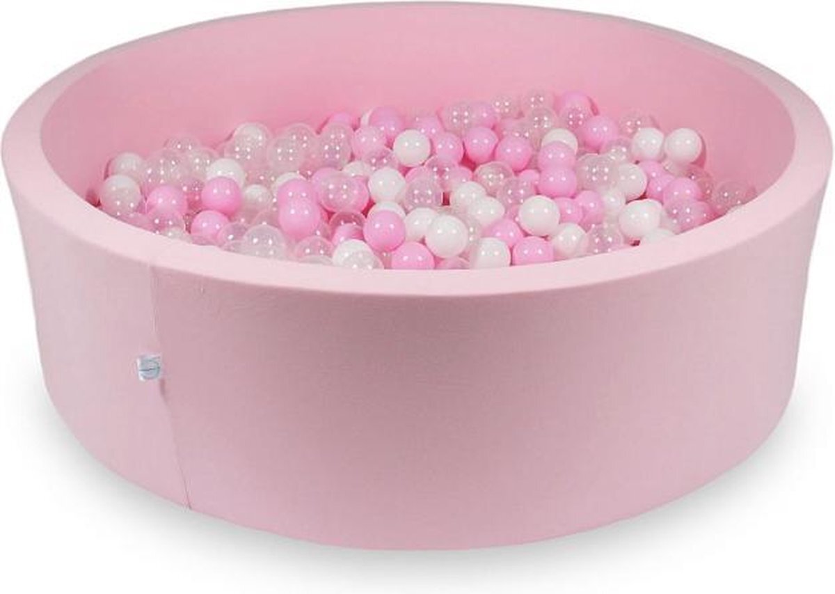 Viking Choice Ballenbak rond roze - 700 ballen - 130 x 40 cm - ballenbad - licht roze 7 cm ballen