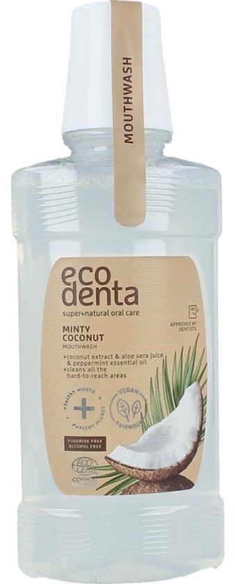 Ecodenta Mondwater Munt Kokos Bio (250 ml)