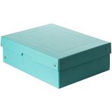 Originele FALKEN PureBox pastel. Made in Germany. 100 mm hoog DIN A4 blauw. Opbergdoos met deksel van stevig karton Vegan geschenkdoos transportdoos doos doos multifunctionele doos