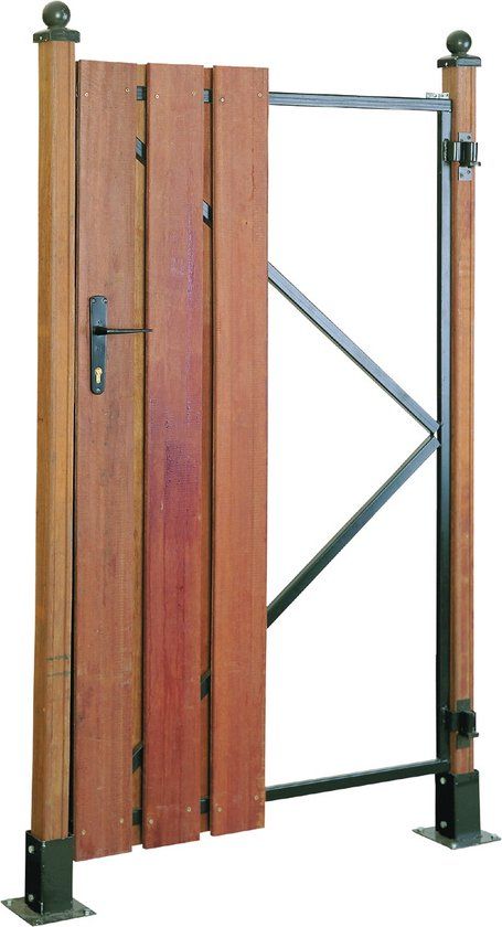 Intergard Poortframe tuinpoort verstelbaar zwart 100x155cm