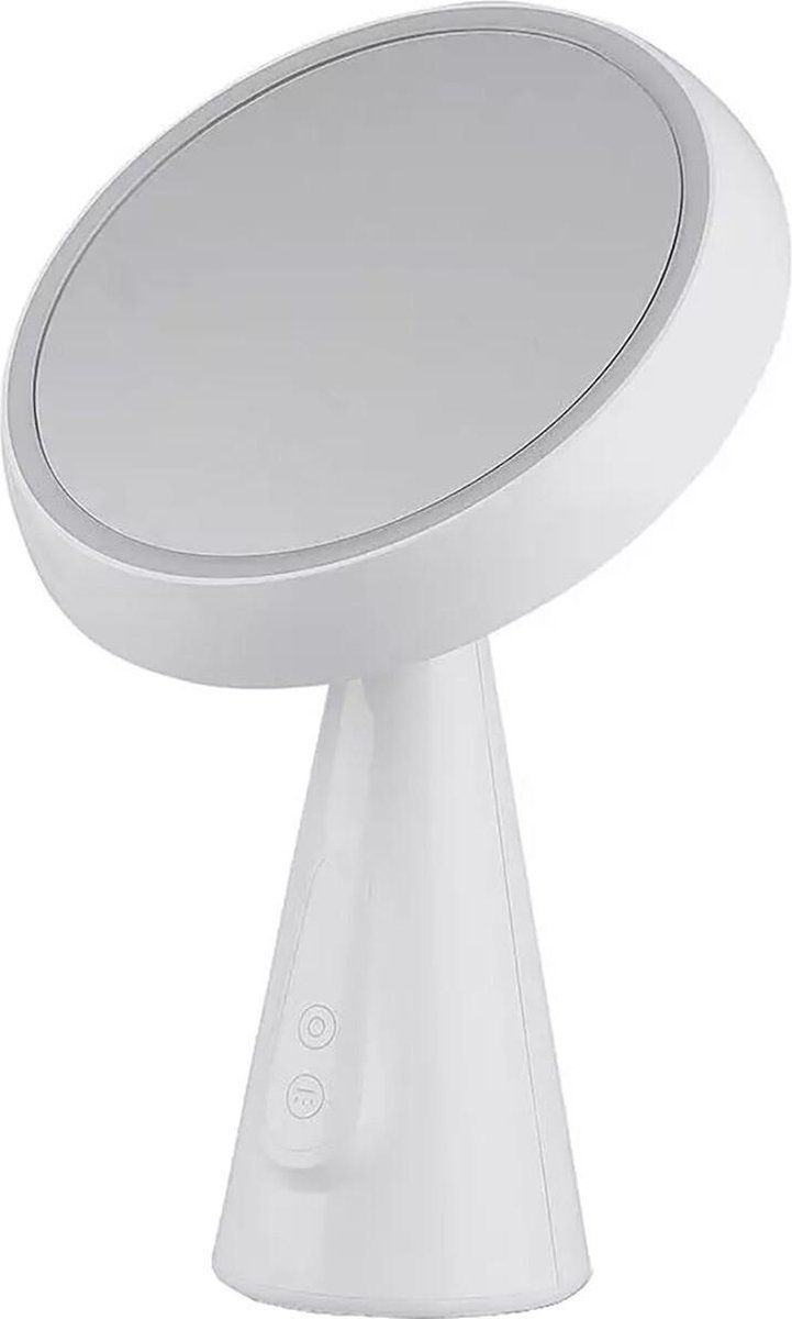 Qualu LED Tafellamp - Oplaadbaar - Nirano Aslino - 5W - Warm Wit - Dimbaar - Wit