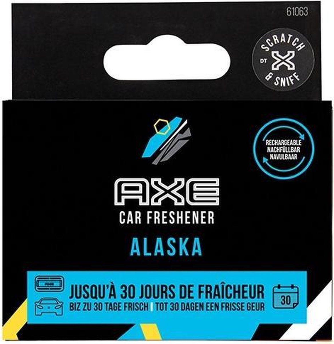 AXE Navulling Luchtverfrisser Alu Houder Alaska Zwart 2 Stuks