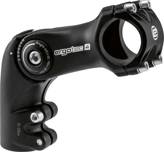 ERGOTEC Stuurpen Voorbouw Verstelbaar Octopus 2 28 6/90/31 8mm Zwart