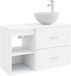 vidaXL Meuble de salle de bain 2 pcs Blanc Bois d'ingénierie