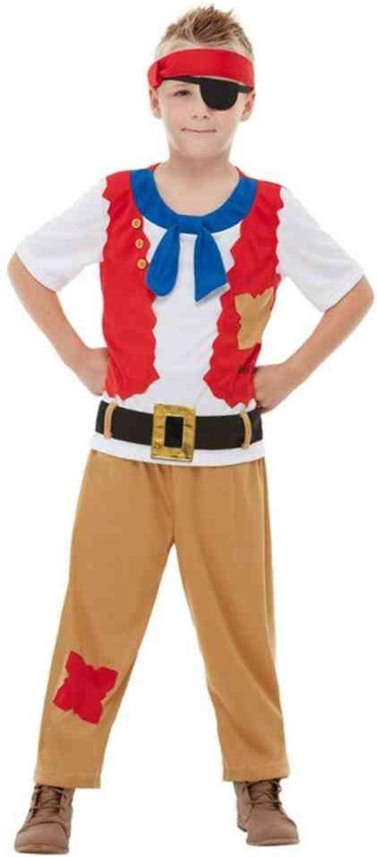 Smiffys Kinder Horrible Histories Pirate Crew Kostuum - Multicolours - Kids tm 12 jaar