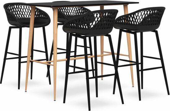 vidaXL 5-delige Barset Zwart