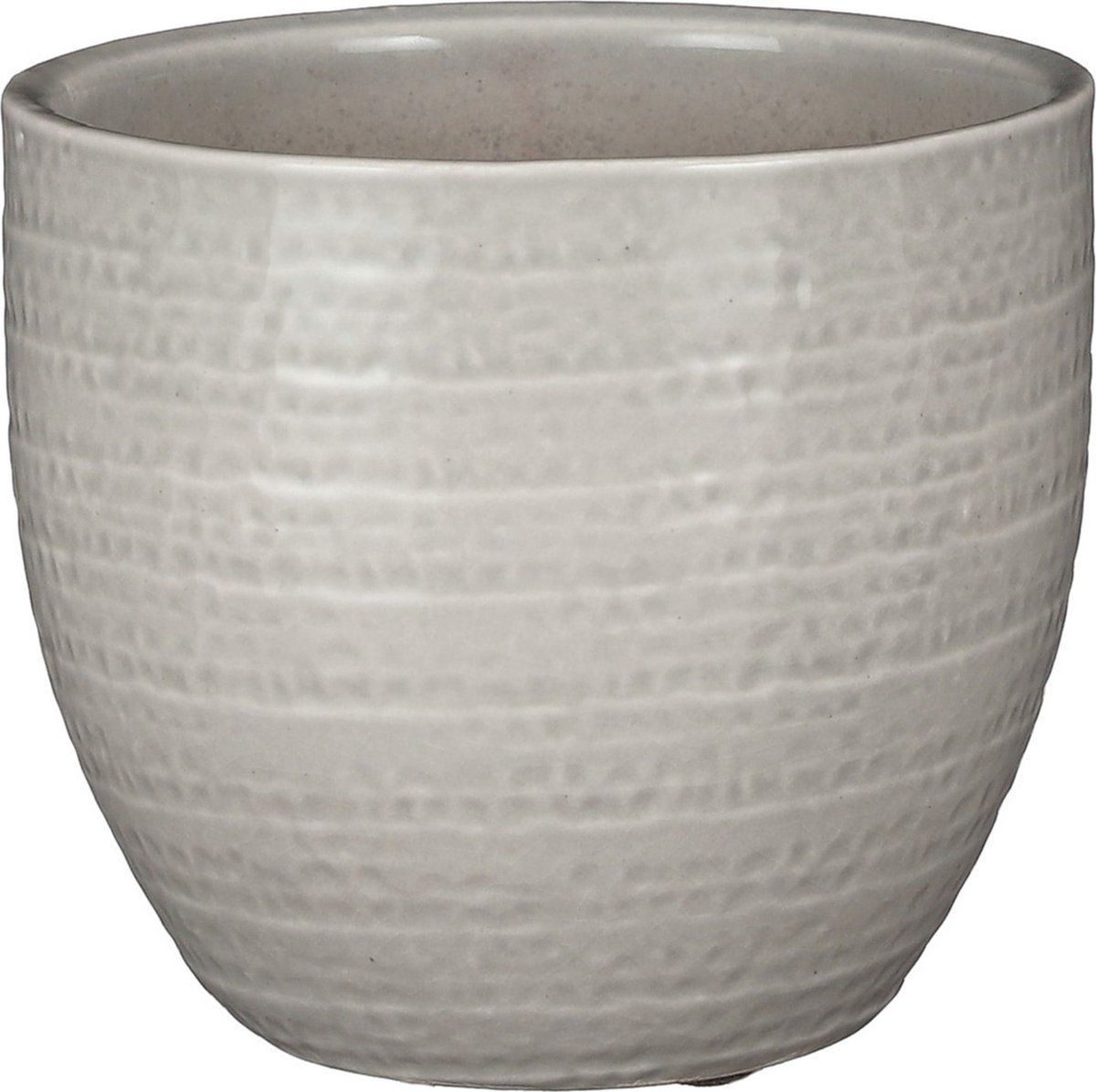 Mica Decorations - Plantenpot/bloempot - terracotta - lichtgrijs flakes relief - D16/H14 cm
