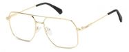 Polaroid Lunettes PLD D554 J5G Rectangulaire Métal Or 55mm