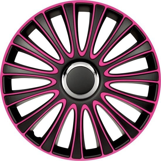 AutoStyle 4-Delige Wieldoppenset LeMans 17-inch Zwart/roze