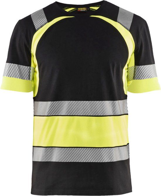Blaklader T-shirt High Vis 3421-1030 - Zwart/High Vis Geel - 4XL