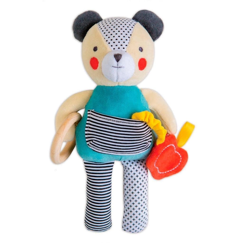 Petit Collage activiteitenspeeltje Busy Bear katoen 23 cm