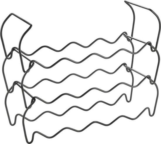 Metaltex Lava Stapelbaar Wijnrek - 15 Flessen - Zwart - 3 Stuks