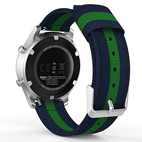 Systems Armband 20 mm van nylon voor Samsung Galaxy Watch 4 smartwatch in blauw groen, blauw-groen, Eine Grösse