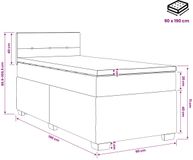 vidaXL Boxspringbed met matras met hoofdeinde Taupe 90 x 190 cm Stof