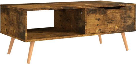vidaXL Salontafel 100x49,5x43 cm bewerkt hout gerookt eikenkleurig