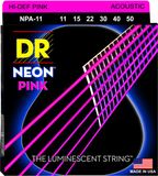 Strings DR Strings NPA-11 Neon Pink Akoestische Gitaarsnaren (11-50) met K3 Coating