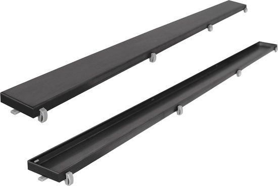 Differnz Douchegoot 90 cm - RVS Rooster - Mat Zwart