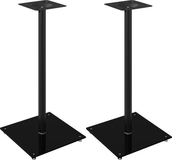 vidaXL Luidsprekerstandaards - 2 stuks - Zwart - Gehard Glas