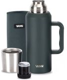 VANN® 3-Wandige Thermos Isoleerkan 1.2 Liter - RVS Thermoskan - Groen
