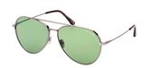 Tom Ford Dashel-02 Ft 0996 Lunettes De Soleil Unisexe Ruthénium Pilote Vert 62mm