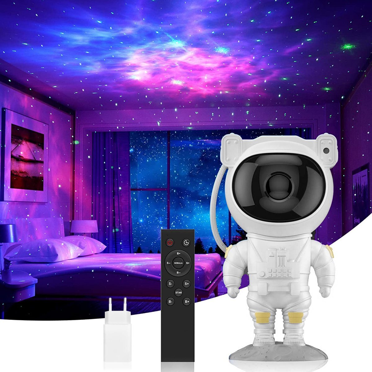 Swiftvein Astronaut Sterren Projector - Galaxy Projector - Sterrenhemel Projector met afstandsbediening